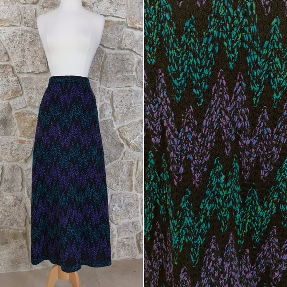 Incredible Vintage 1960s 1970s Maxi Sweater Skirt - Picture 1 of 16